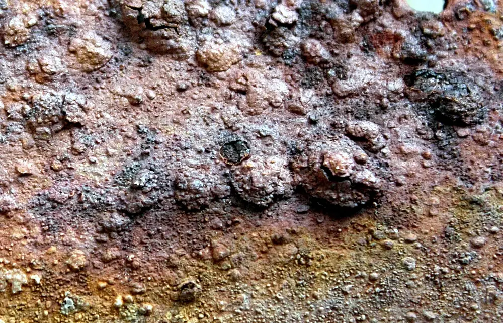 Corroded steel surface